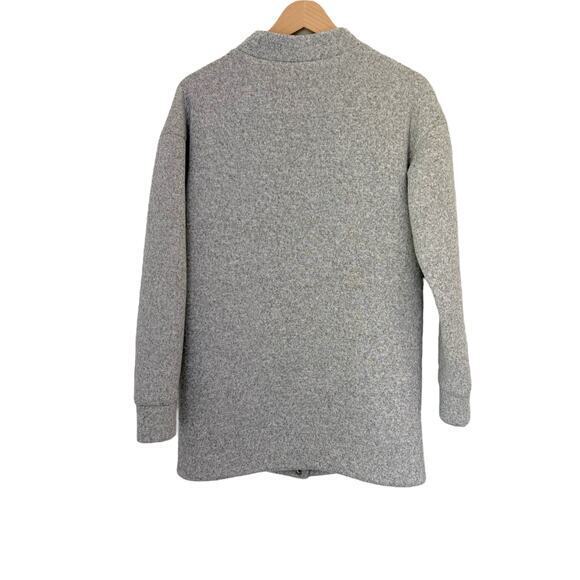 Leith Knit Longline Bomber Jacket Gray Size XS Minimalist Lagenlook - Picture 3 of 7